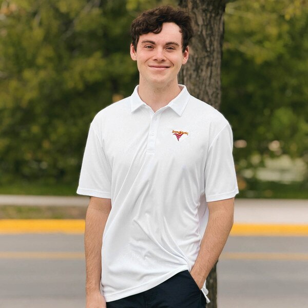 Swannies Iowa State Swirl White Ehrman Polo